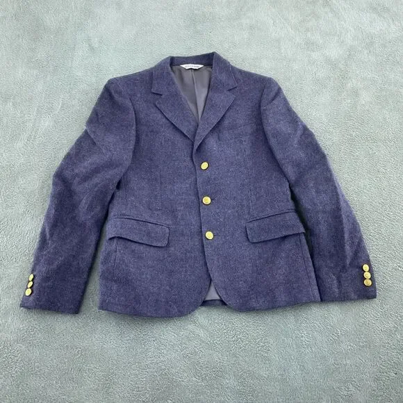Vntg J.G. Hook Womens Wool Blazer Jacket Size 12 Purple With Gold Buttons 2619 - Picture 1 of 10